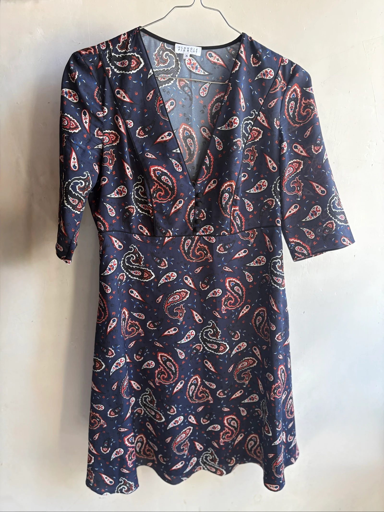 Robe Claudie Pierlot à imprimé cachemire – Taille 36